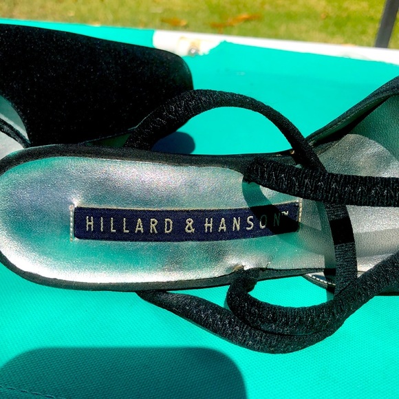 POINTED TOE SLING BACK HEELS BLACK HILLARD and HANSON GUC Sz 7 1/2 - Picture 9 of 12
